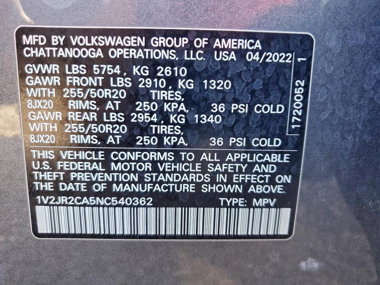 2022 Volkswagen Atlas Se - zdjęcie 14