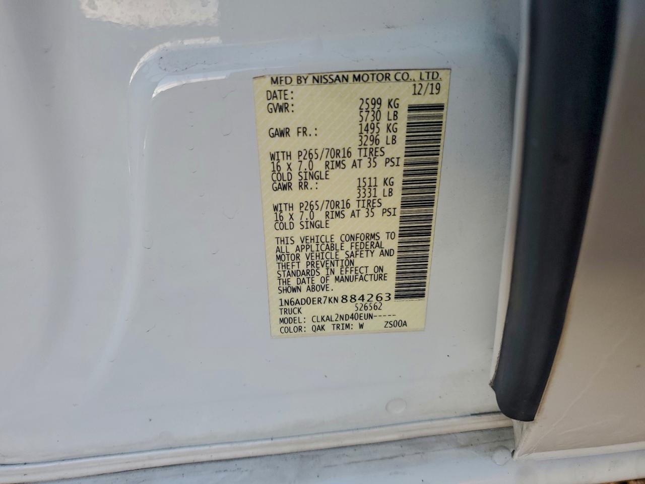 2019 Nissan Frontier S - zdjęcie 12