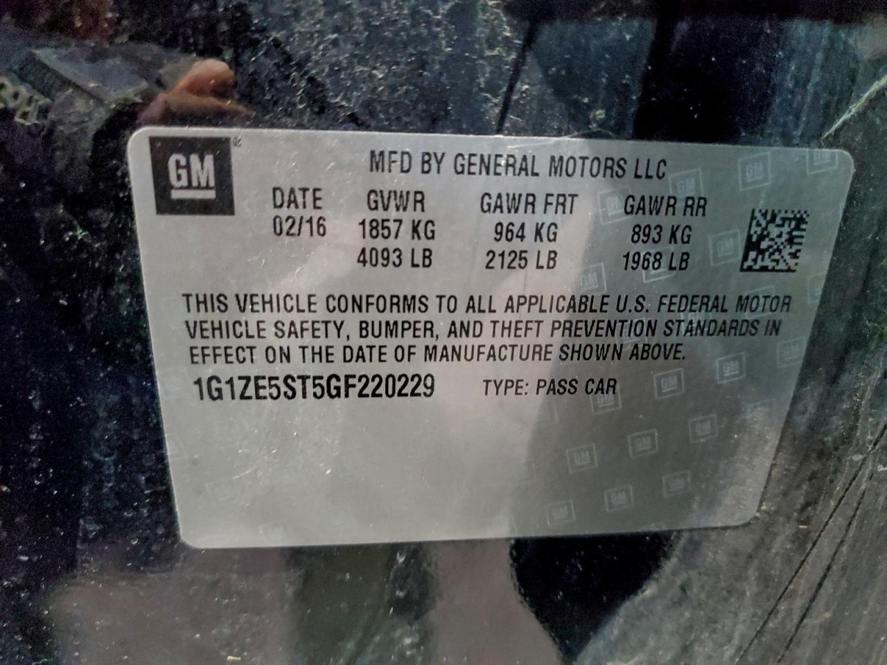 2016 Chevrolet Malibu Lt - zdjęcie 12