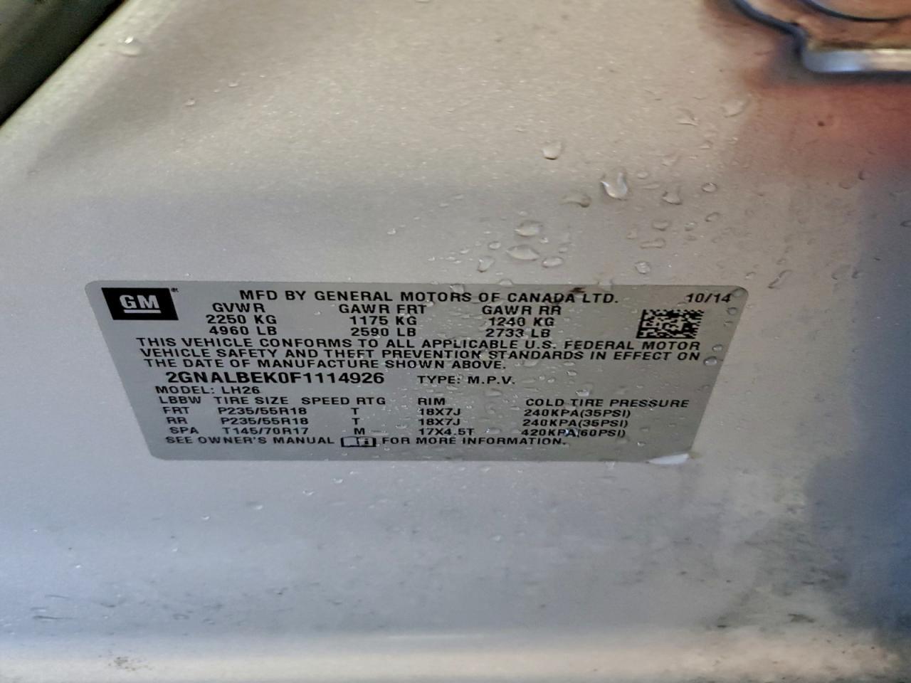 2015 Chevrolet Equinox Lt - zdjęcie 13