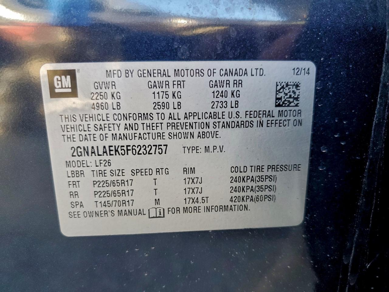 2015 Chevrolet Equinox Ls - zdjęcie 13
