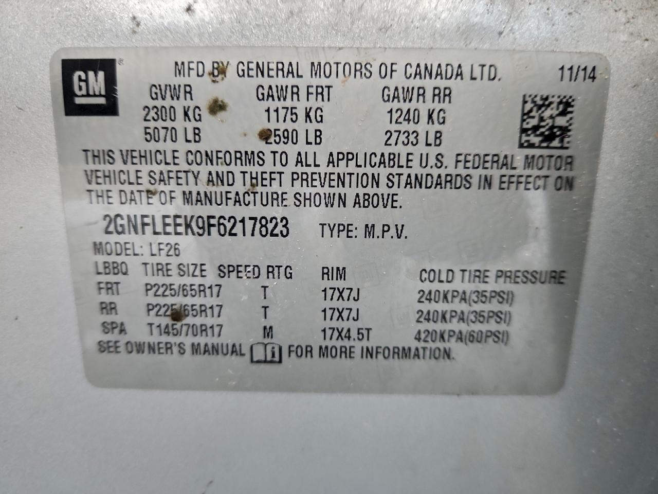 2015 Chevrolet Equinox Ls - zdjęcie 13