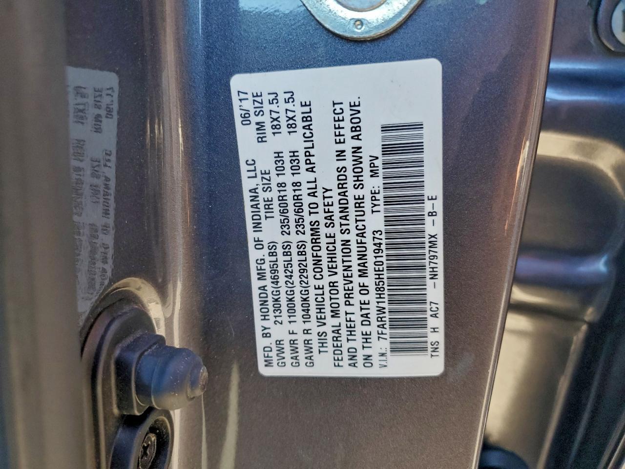 2017 Honda Cr-V Exl - zdjęcie 13