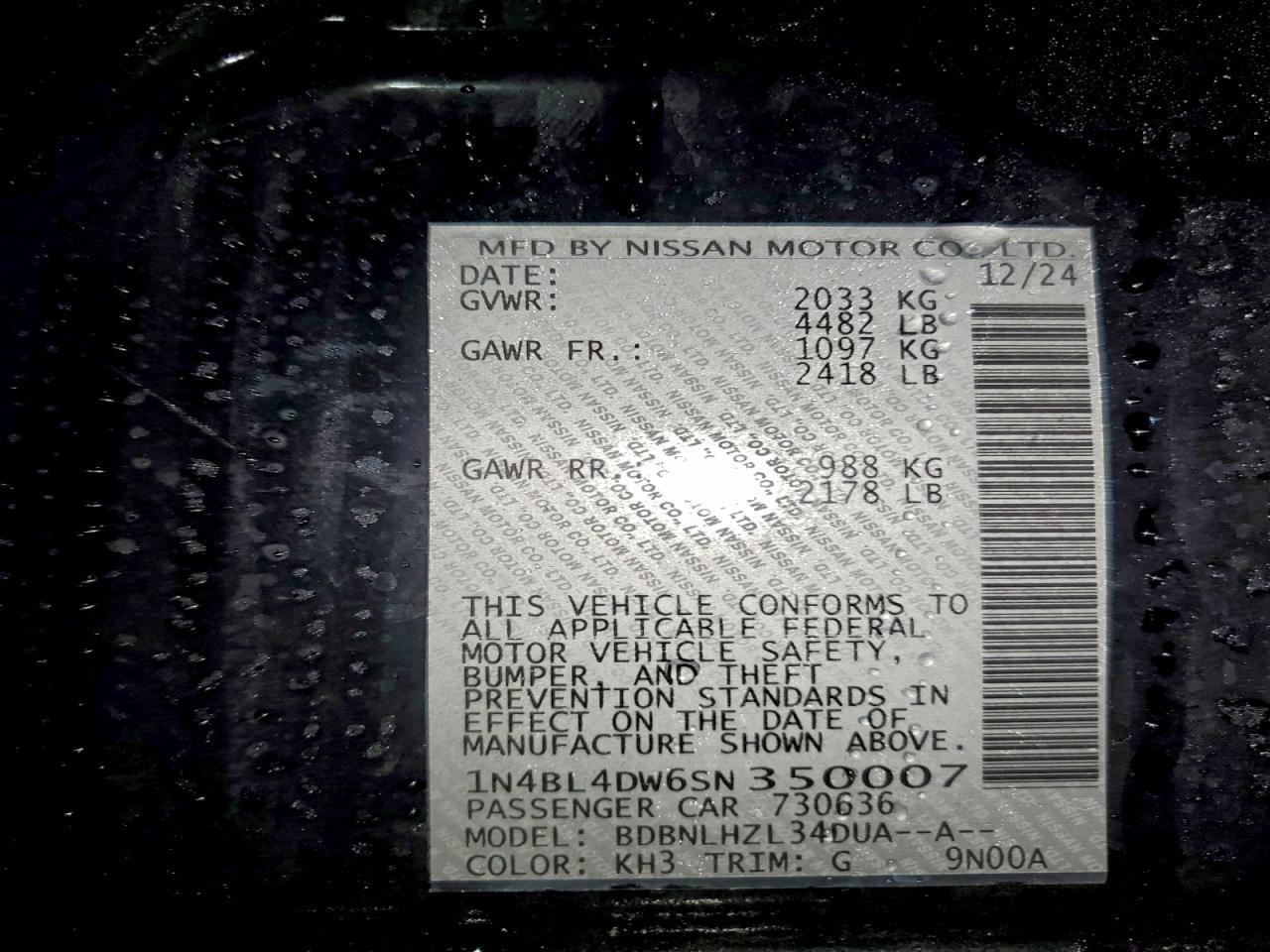 2025 Nissan Altima Sv - zdjęcie 12