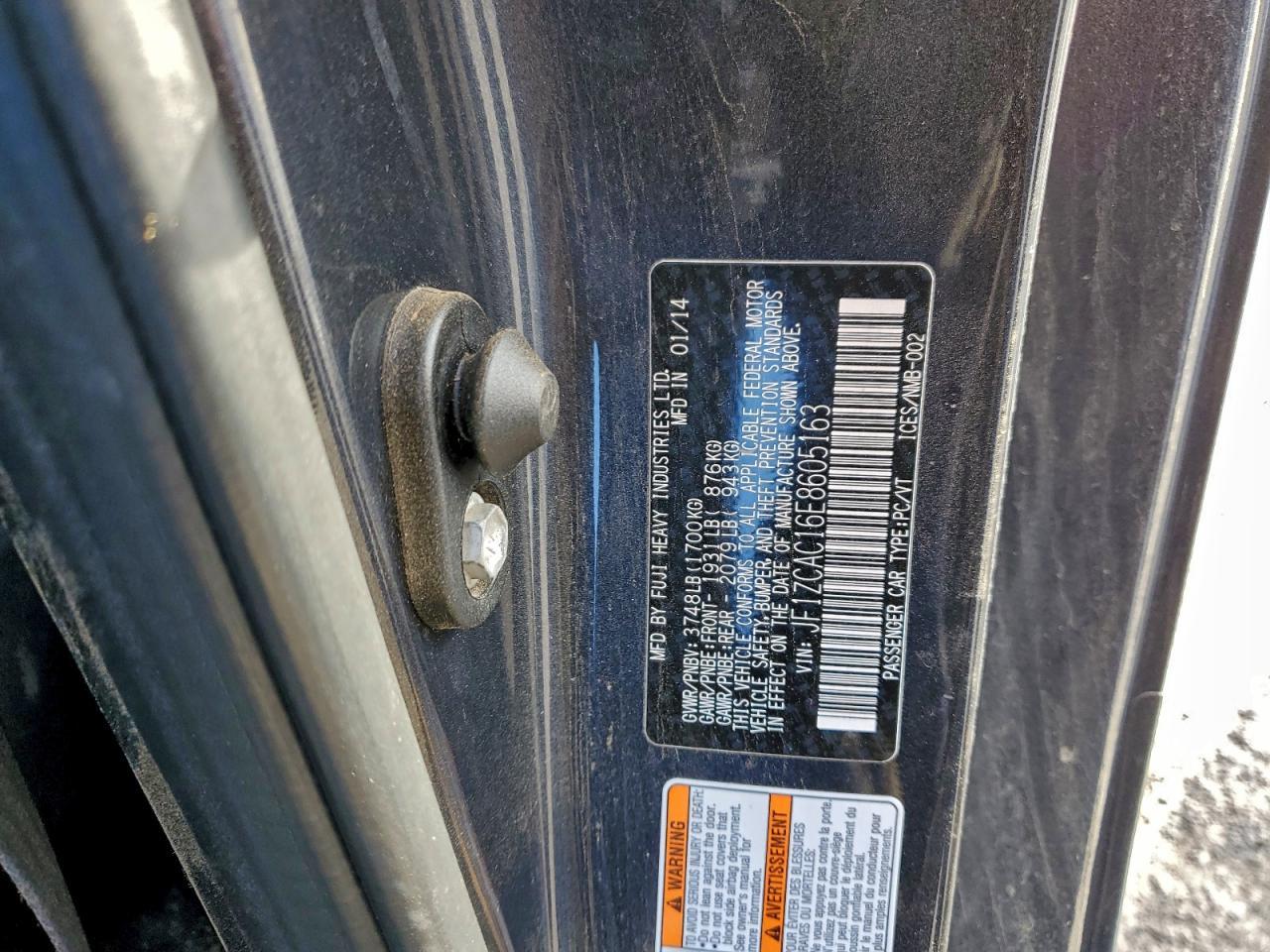 2014 Subaru Brz 2.0 Limited - zdjęcie 12