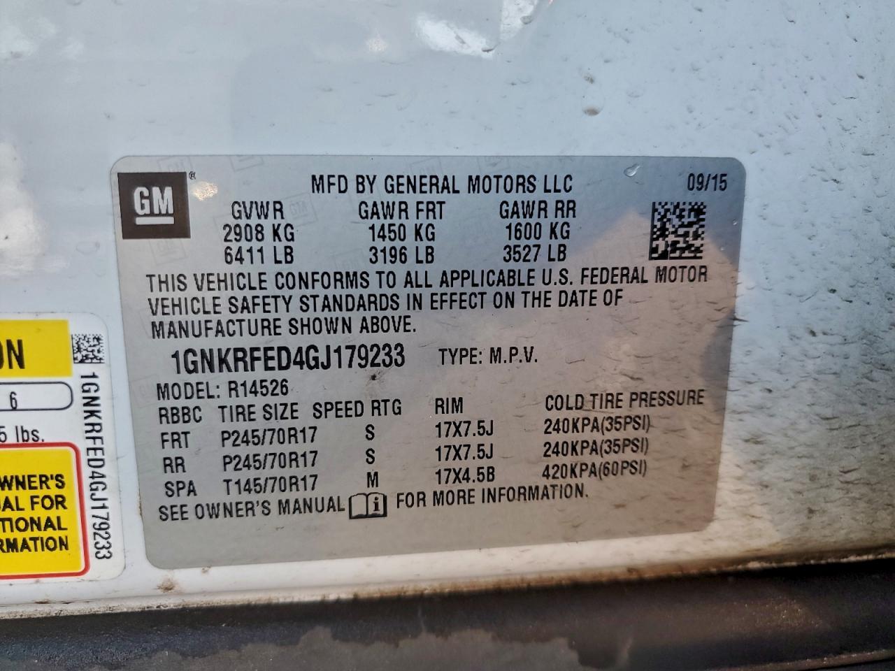 2016 Chevrolet Traverse Ls - zdjęcie 14