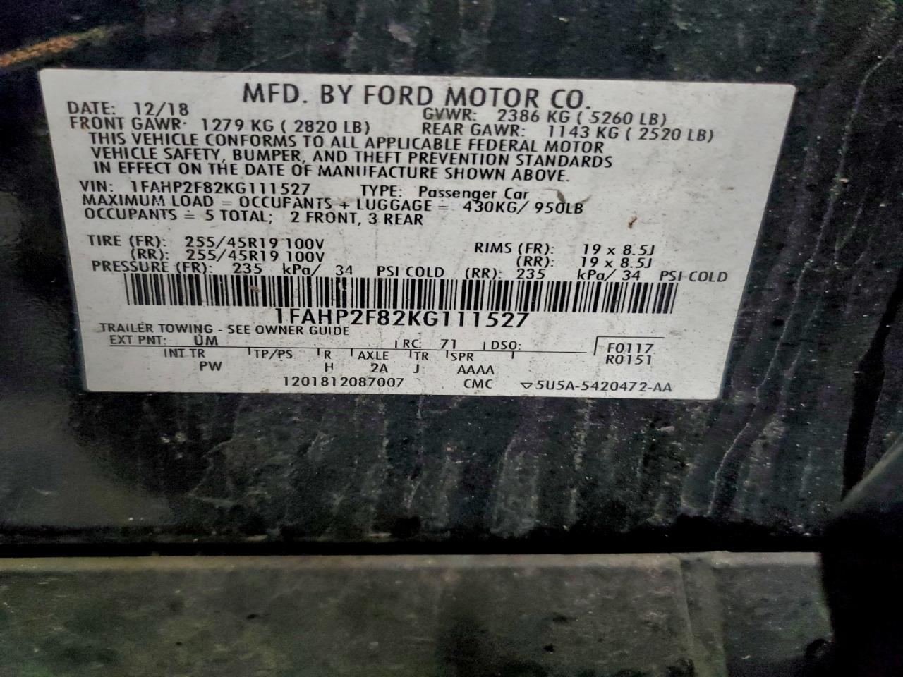 2019 Ford Taurus Limited - zdjęcie 12