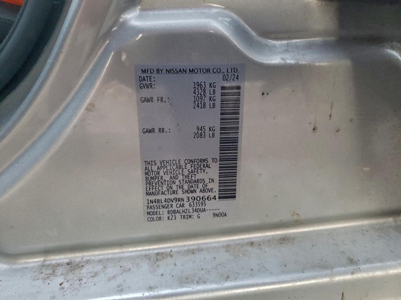 2024 Nissan Altima Sv - zdjęcie 12