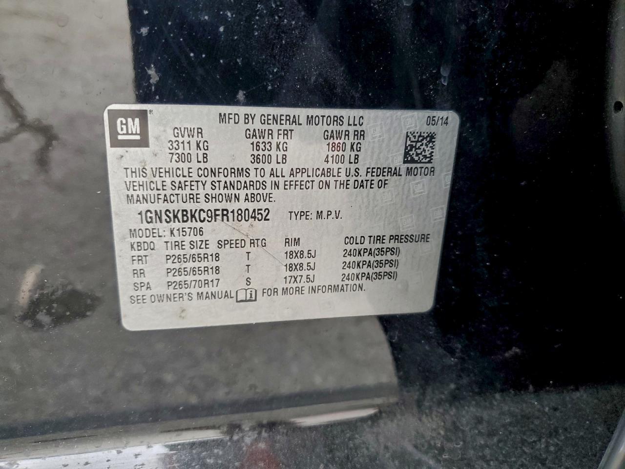 2015 Chevrolet Tahoe K1500 Lt - zdjęcie 12