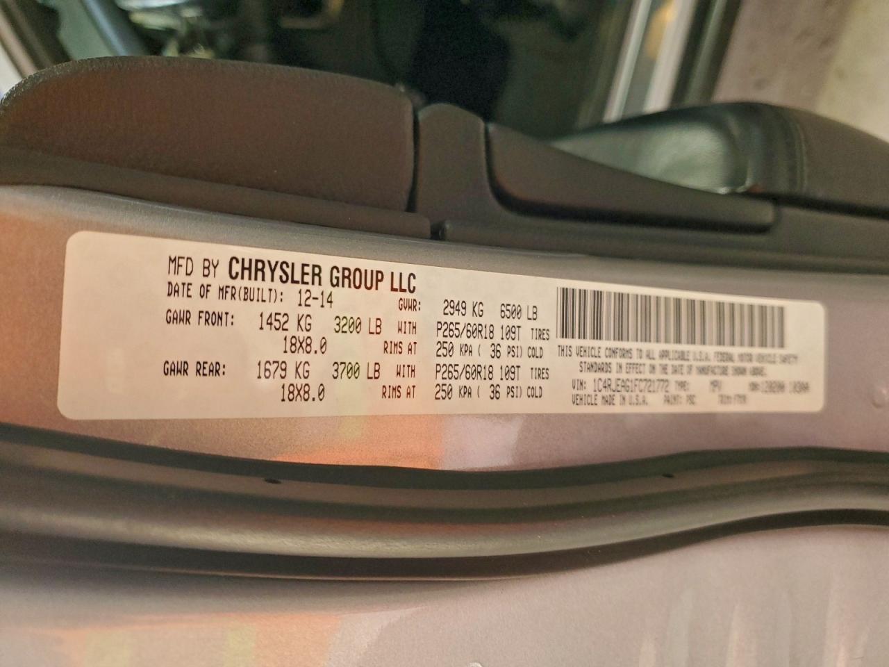 2015 Jeep Grand Cherokee Laredo - zdjęcie 14