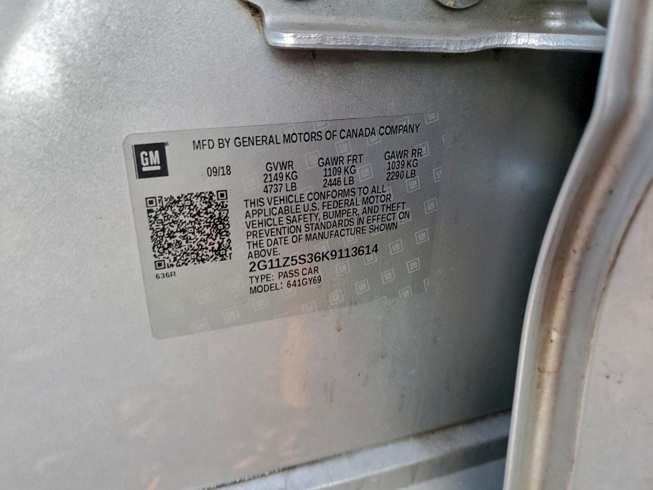 2019 Chevrolet Impala Lt - zdjęcie 12