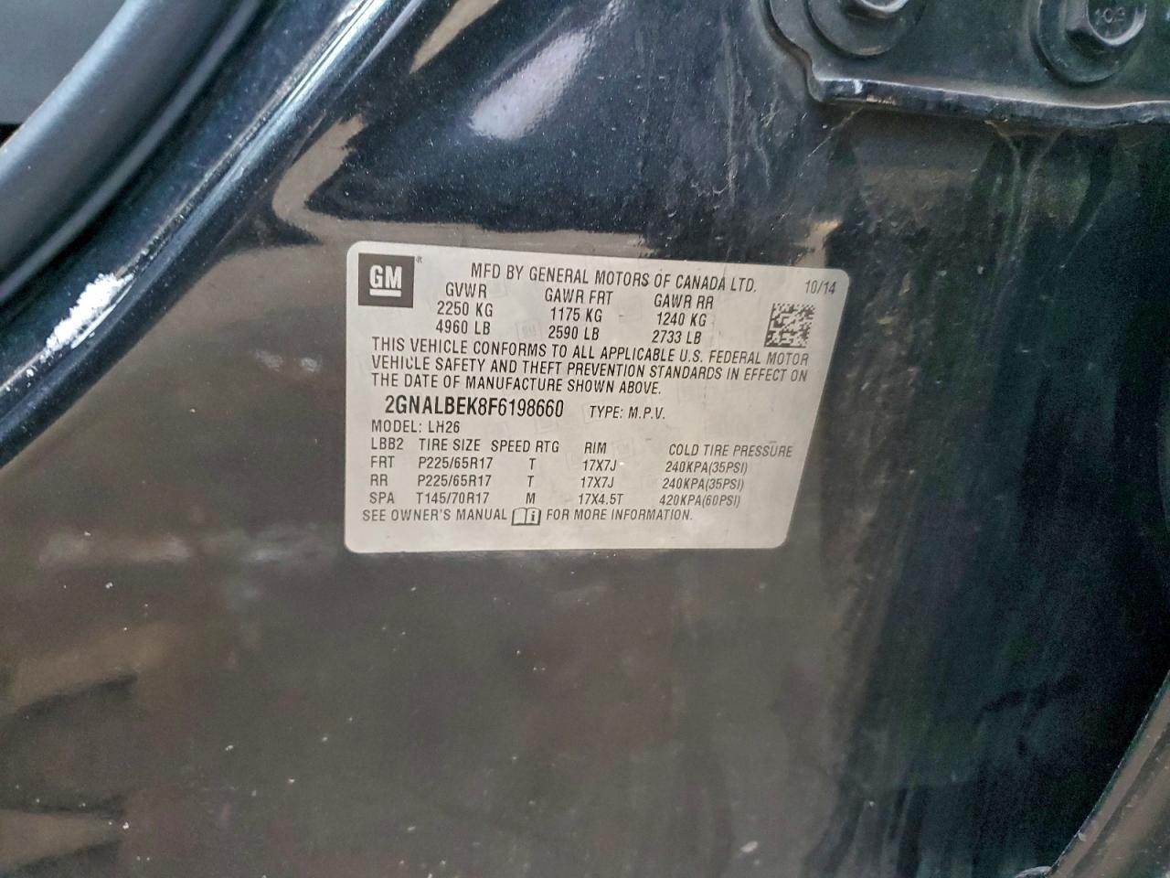 2015 Chevrolet Equinox Lt - zdjęcie 12