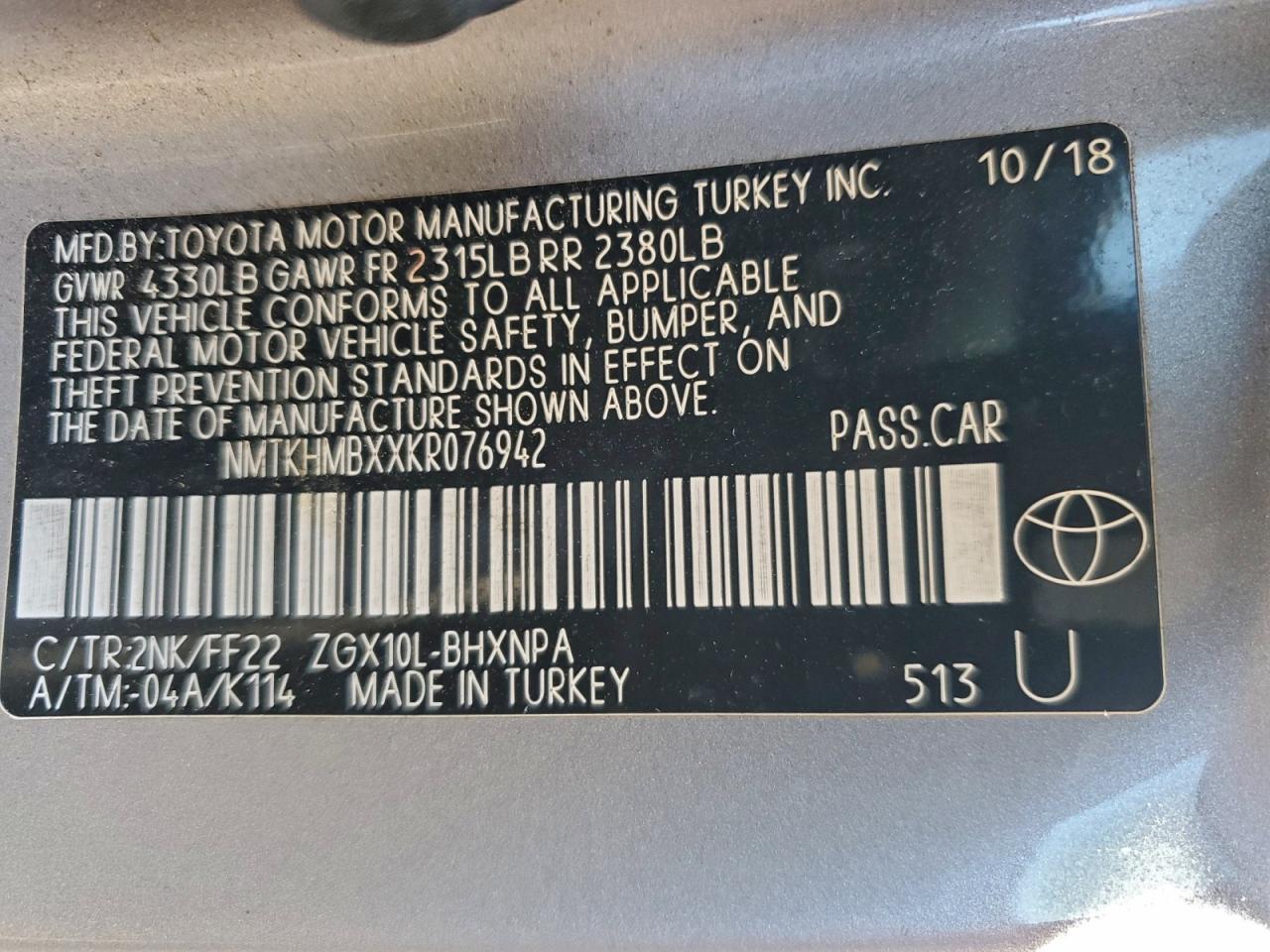 2019 Toyota C-Hr Xle - zdjęcie 12