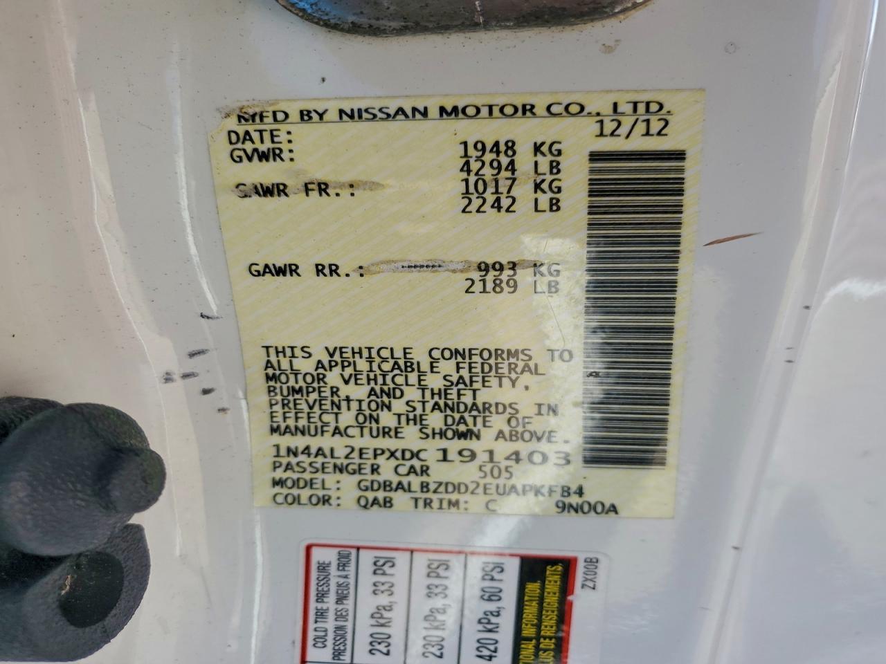 2013 Nissan Altima S - zdjęcie 12