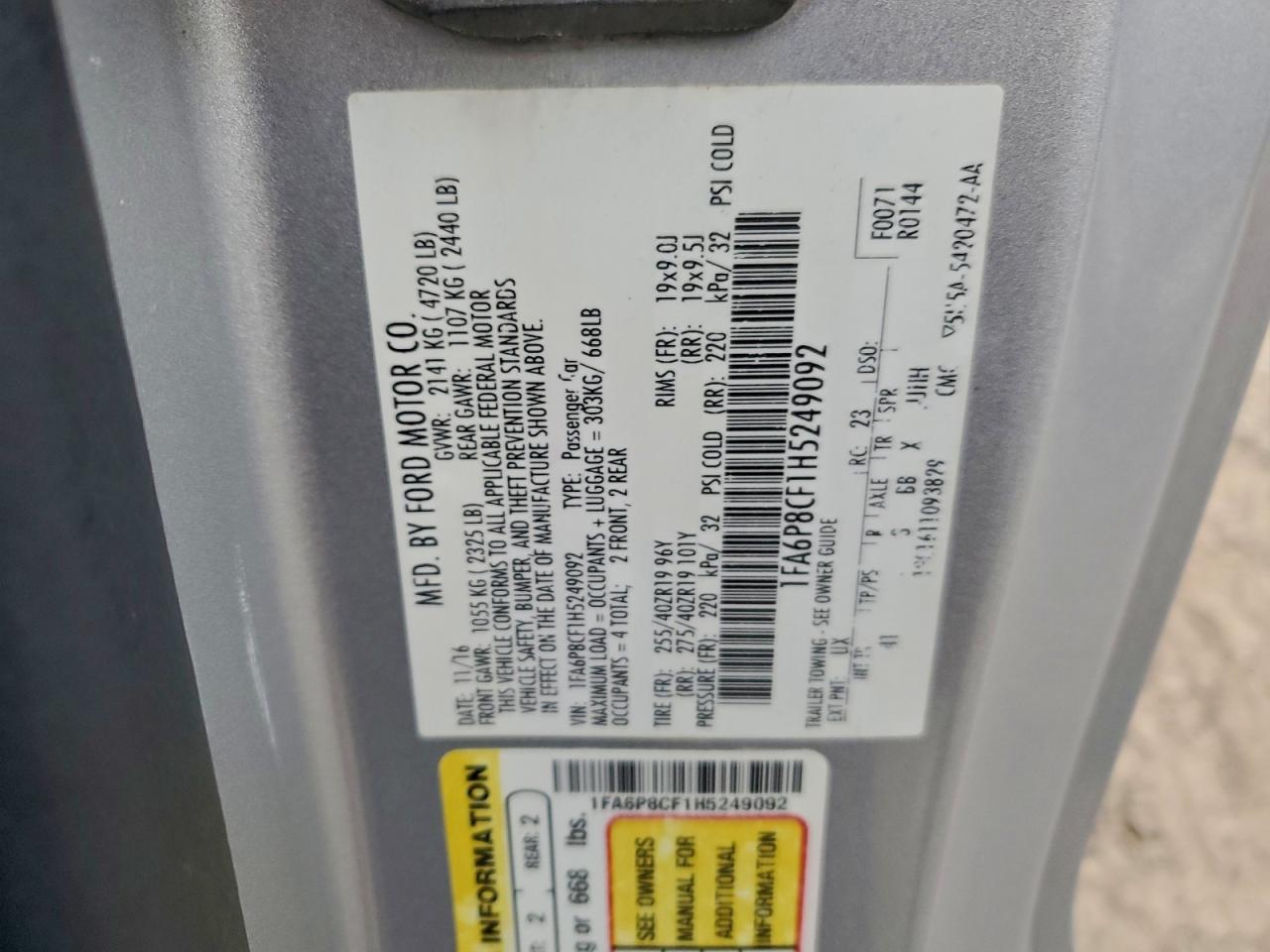 2017 Ford Mustang Gt - zdjęcie 12