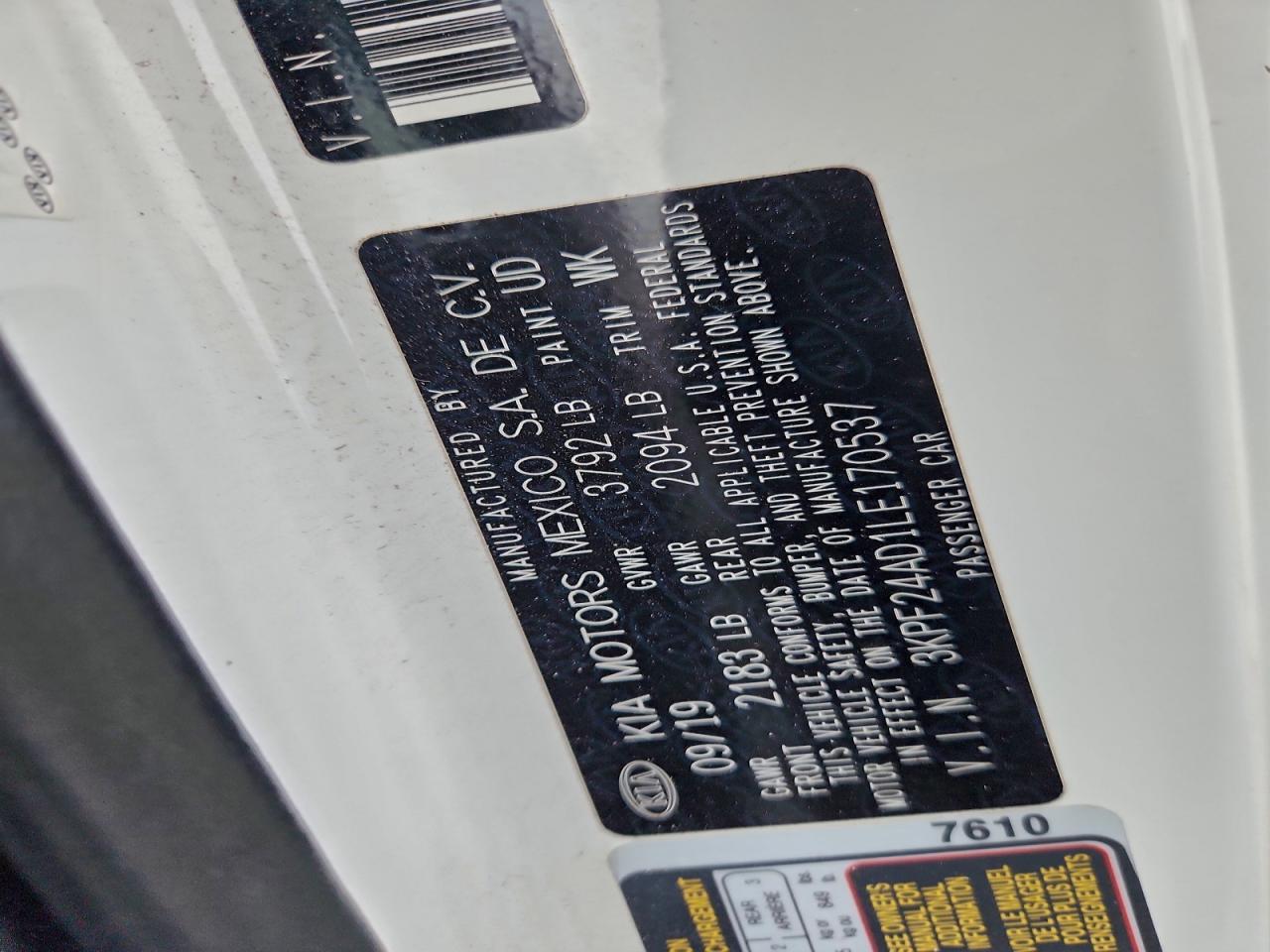 2020 Kia Forte Fe - zdjęcie 12