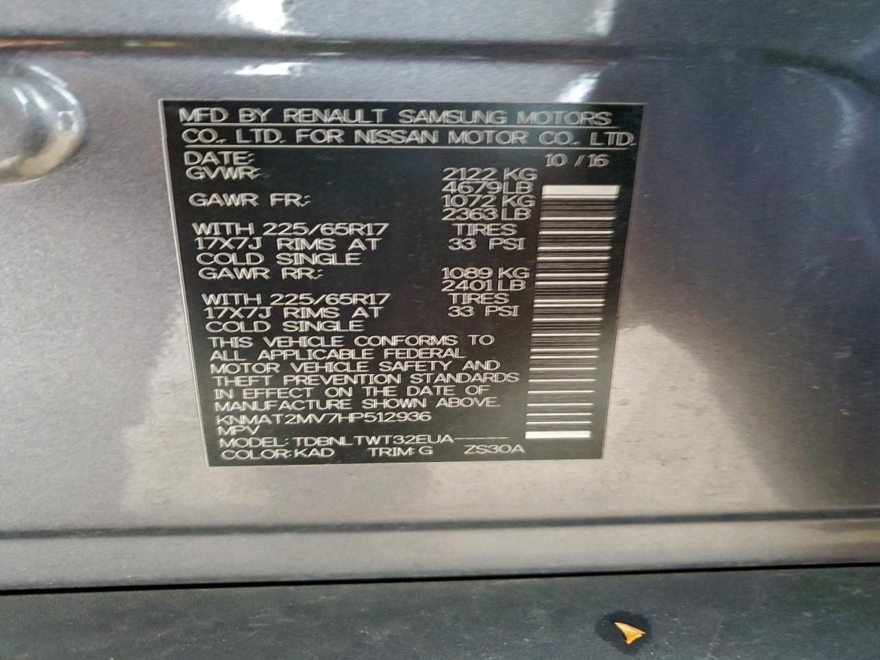 2017 Nissan Rogue S - zdjęcie 13