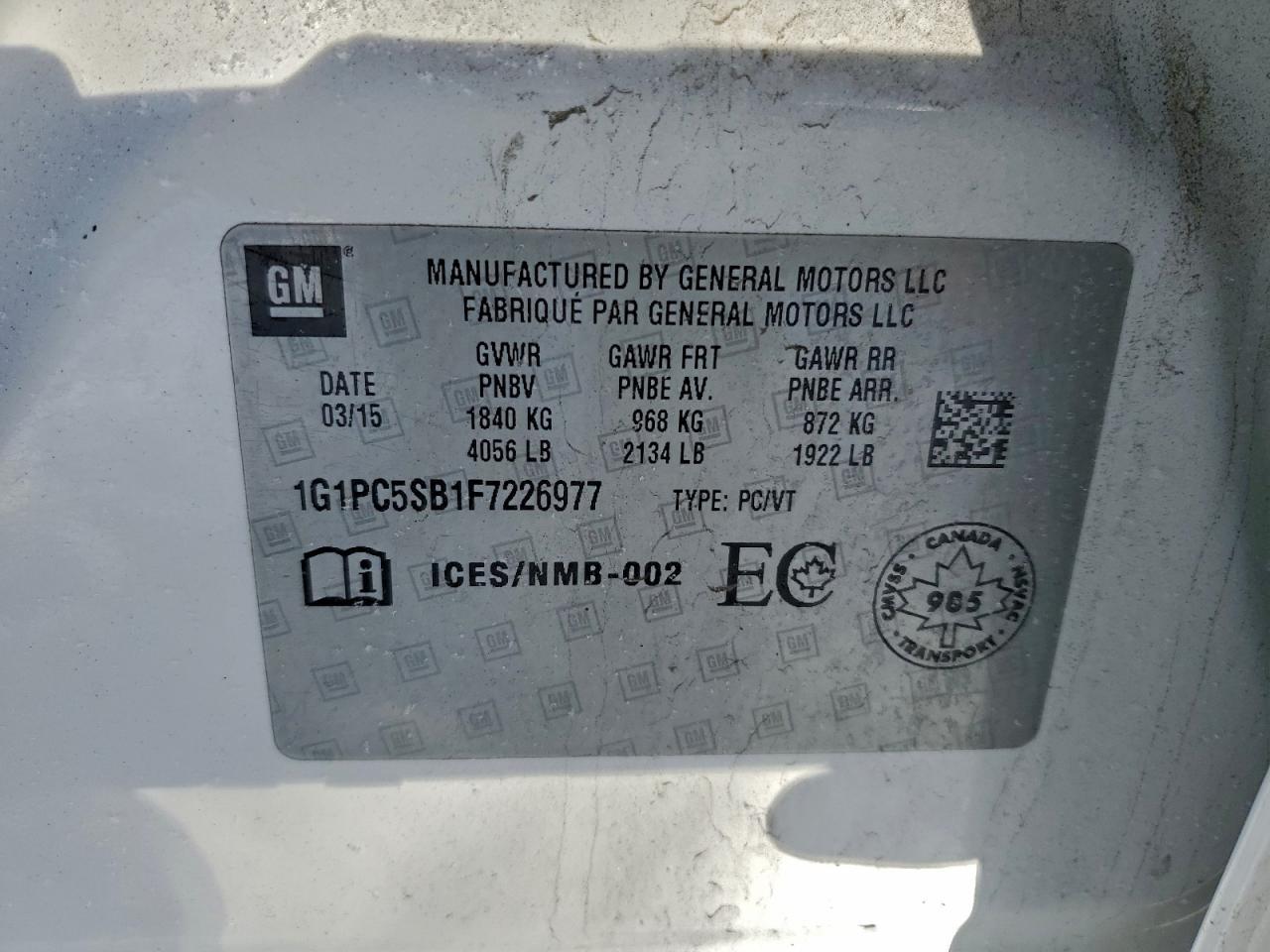 2015 Chevrolet Cruze Lt - zdjęcie 12