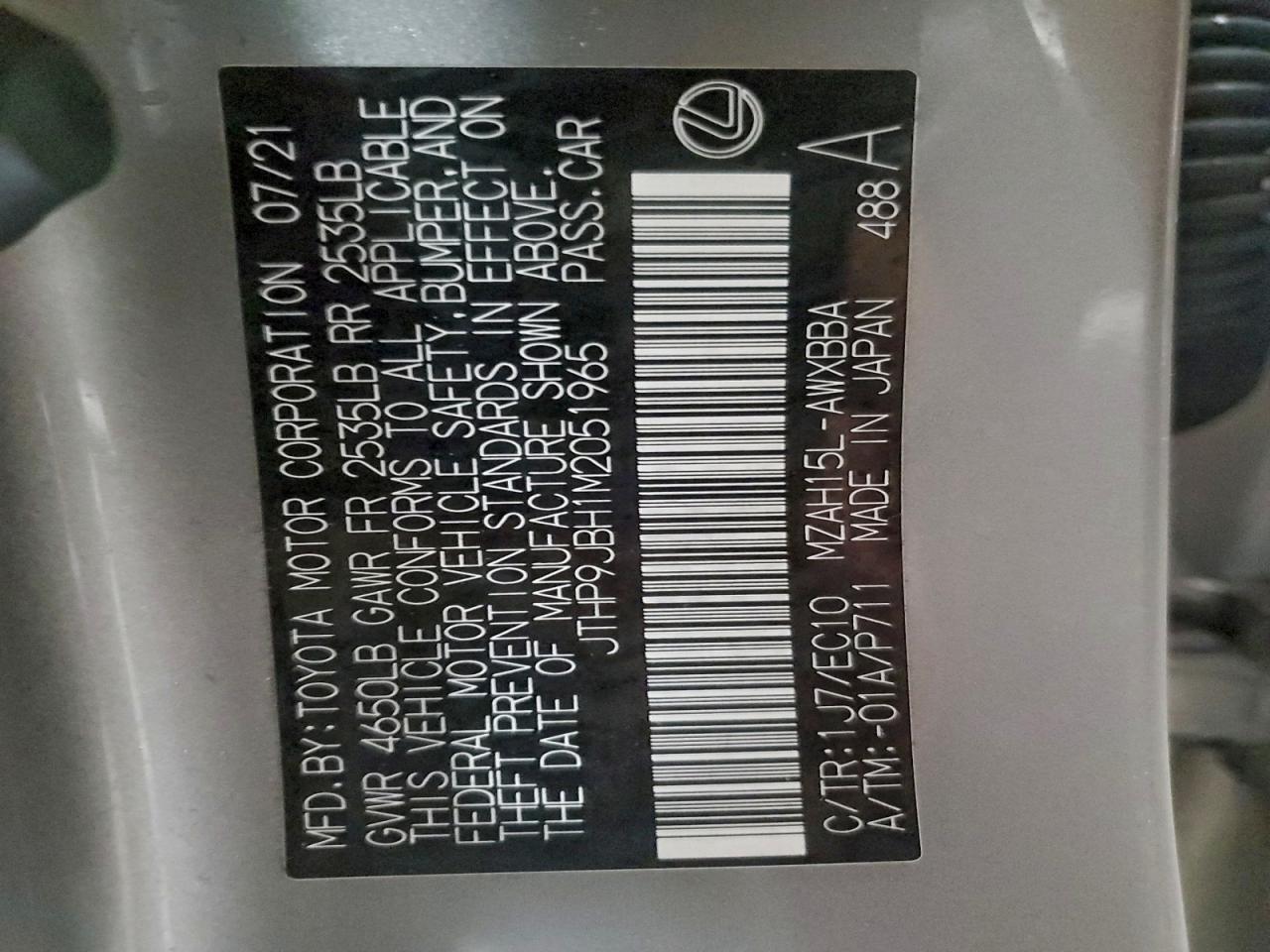 2021 Lexus Ux 250H - zdjęcie 13