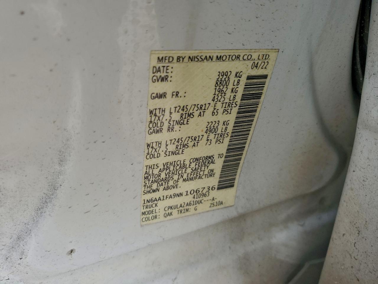 2022 Nissan Titan Xd S - zdjęcie 12