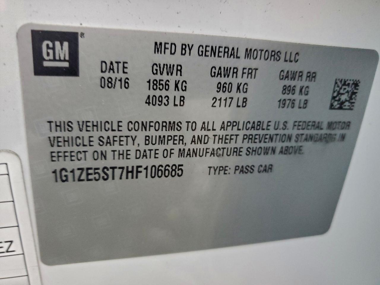 2017 Chevrolet Malibu Lt - zdjęcie 12