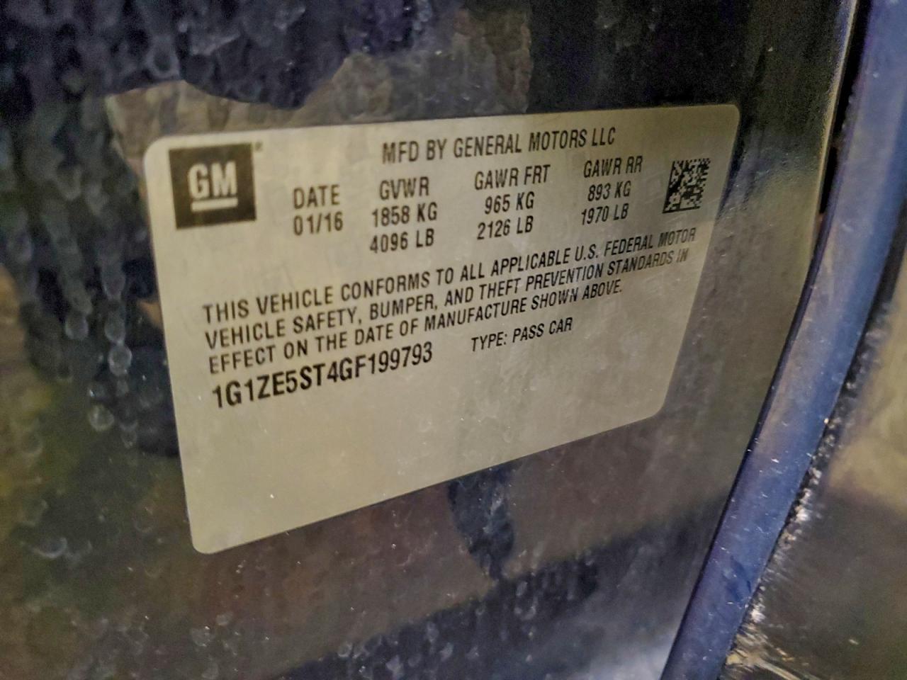 2016 Chevrolet Malibu Lt - zdjęcie 12