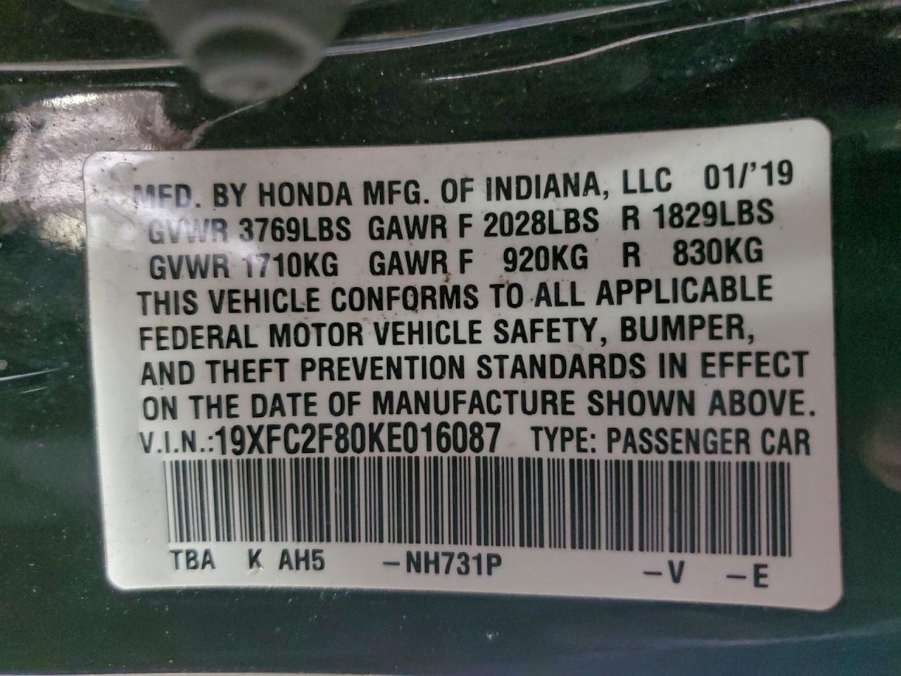 2019 Honda Civic Sport - zdjęcie 12