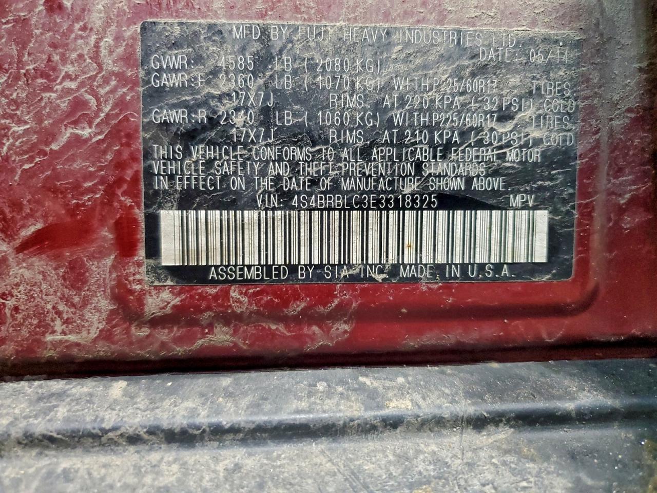 2014 Subaru Outback 2.5I Limited - zdjęcie 12