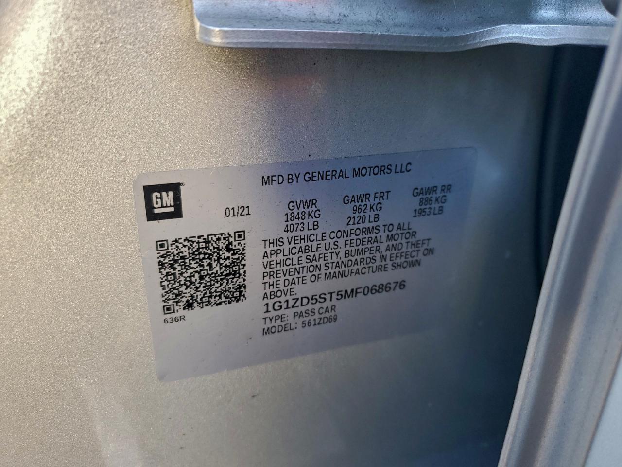 2021 Chevrolet Malibu Lt - zdjęcie 12