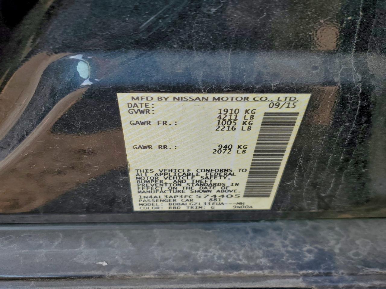 2015 Nissan Altima 2.5 - zdjęcie 13
