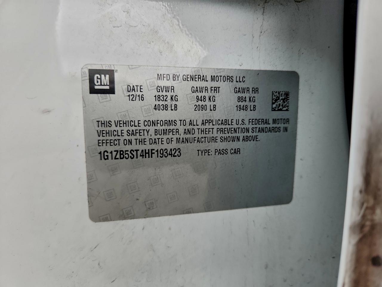 2017 Chevrolet Malibu Ls - zdjęcie 12