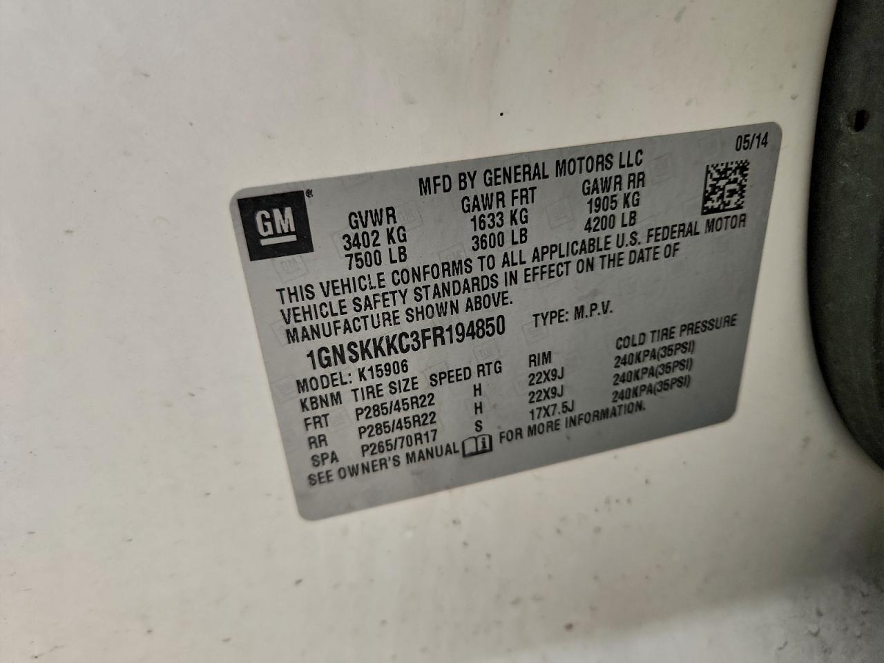 2015 Chevrolet Suburban K1500 Ltz - zdjęcie 13