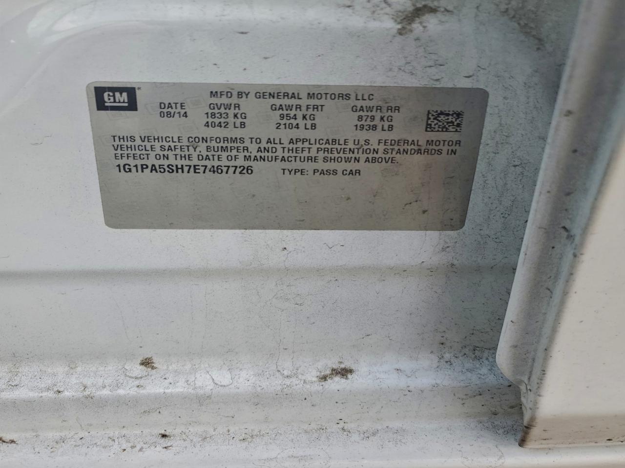 2014 Chevrolet Cruze Ls - zdjęcie 12