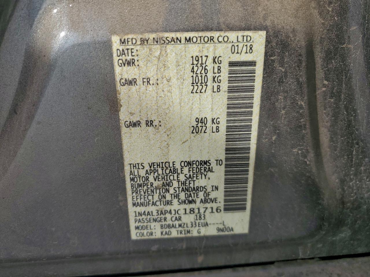 2018 Nissan Altima 2.5 - zdjęcie 12