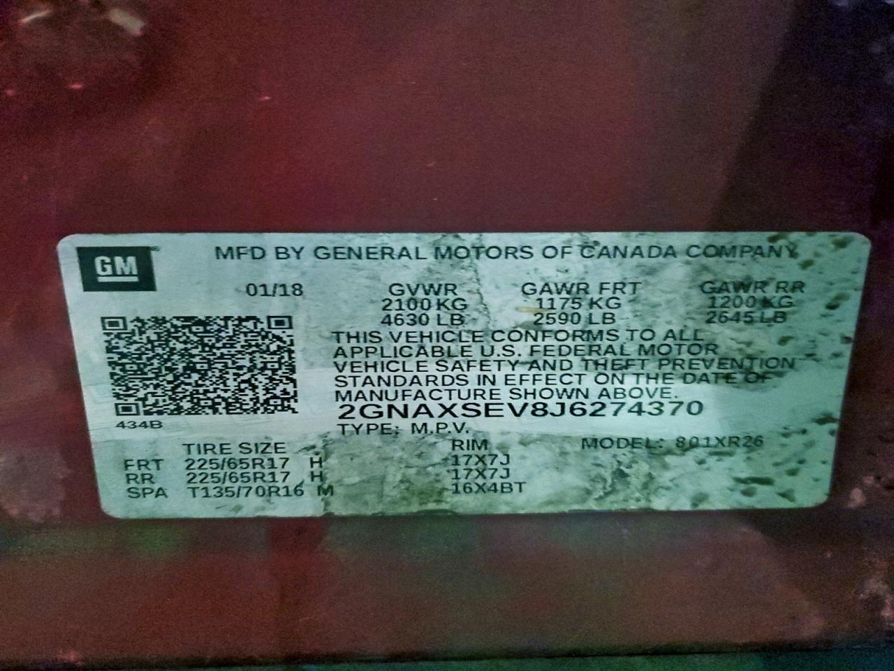 2018 Chevrolet Equinox Lt - zdjęcie 12