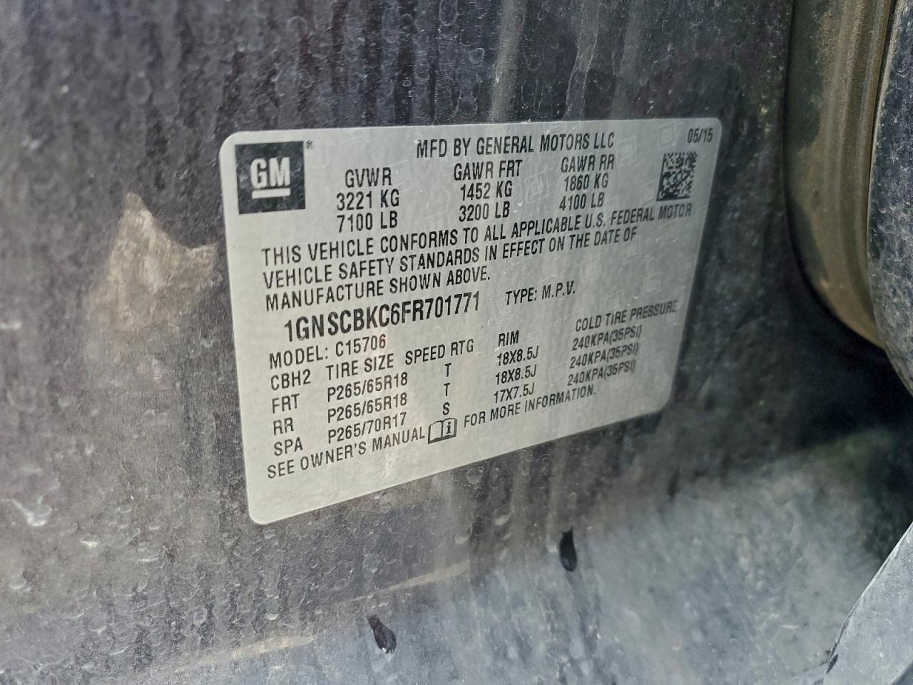 2015 Chevrolet Tahoe C1500 Lt - zdjęcie 13