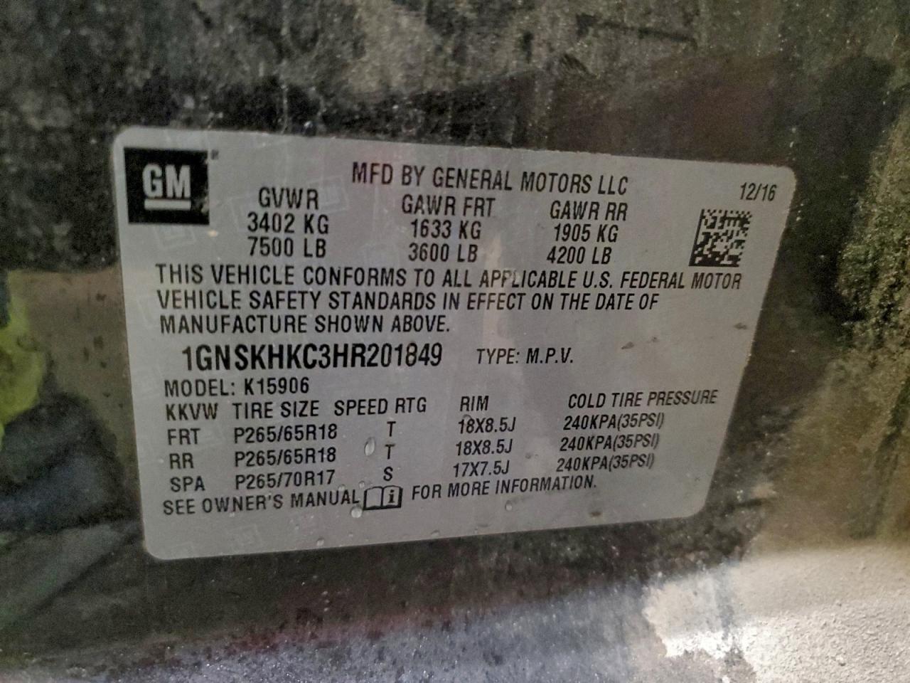 2017 Chevrolet Suburban K1500 Lt - zdjęcie 14