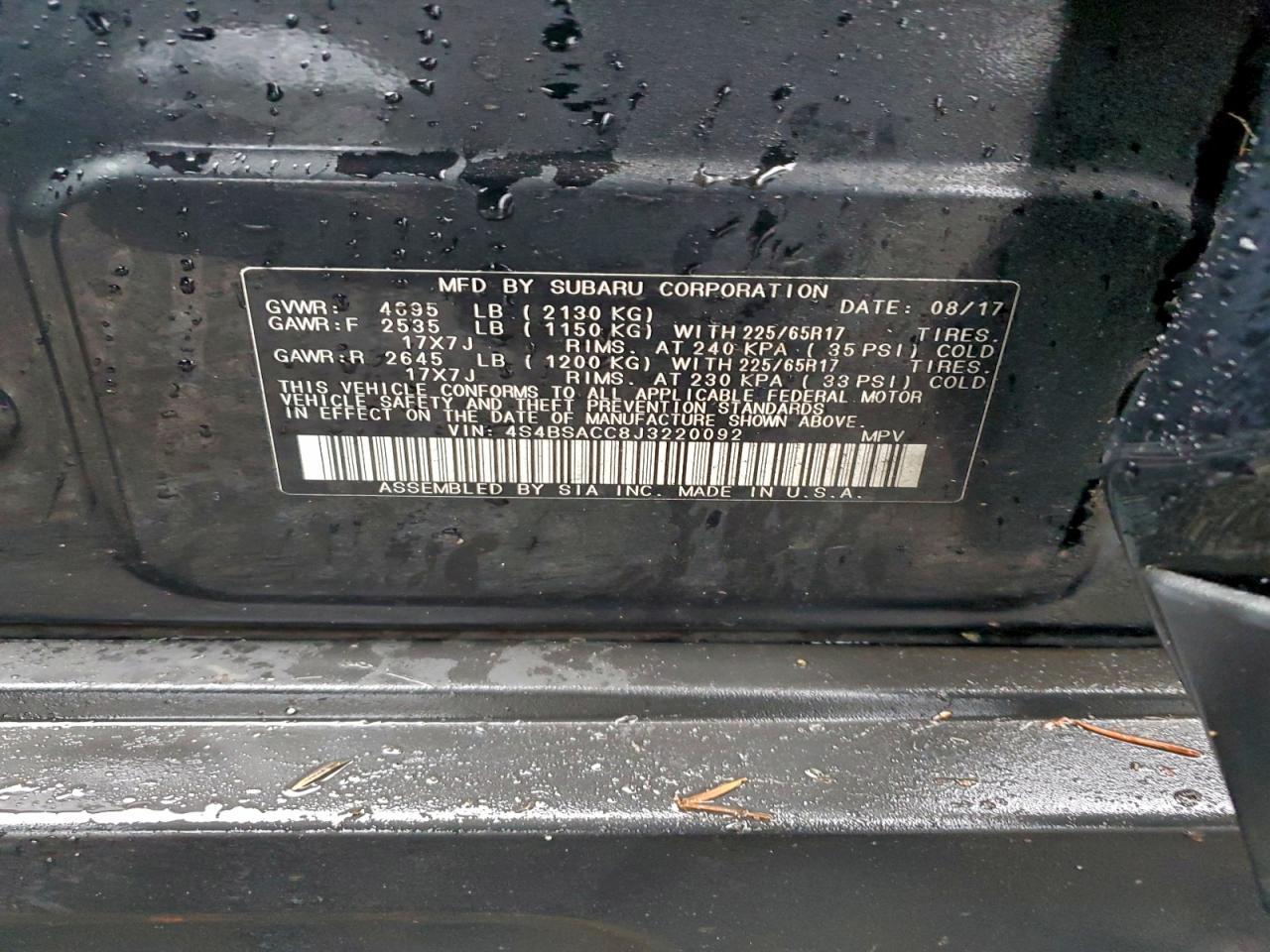 2018 Subaru Outback 2.5I Premium - zdjęcie 13