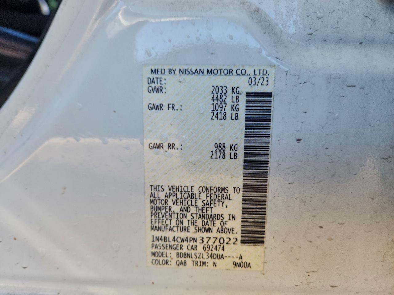 2023 Nissan Altima 2.5 Sr - zdjęcie 12