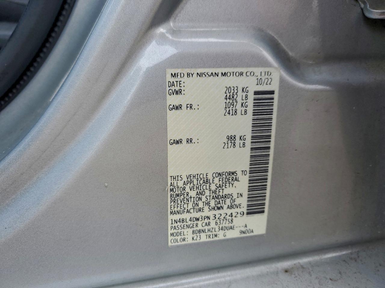 2023 Nissan Altima Sv - zdjęcie 12