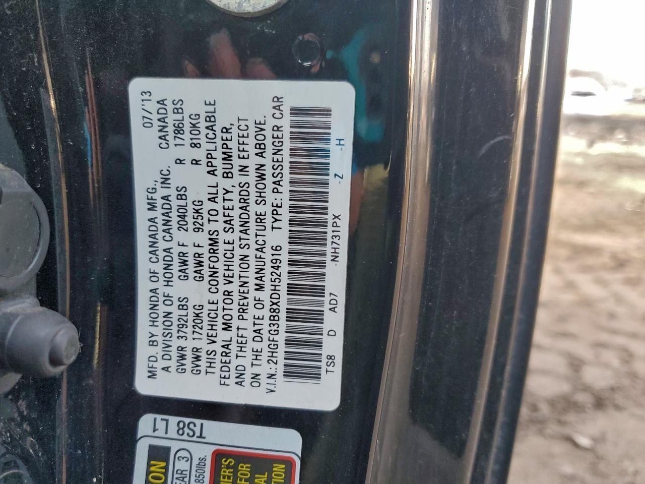 2013 Honda Civic Ex - zdjęcie 12