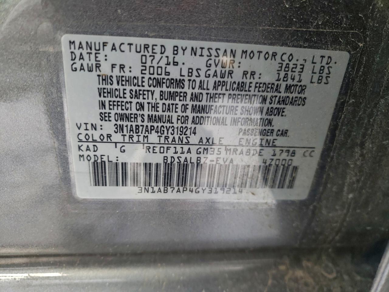 2016 Nissan Sentra S - zdjęcie 12