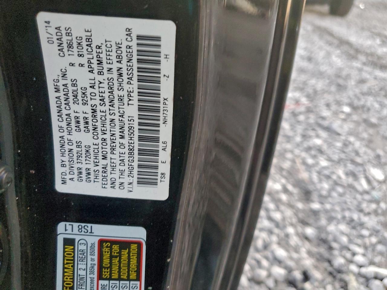 2014 Honda Civic Ex - zdjęcie 12