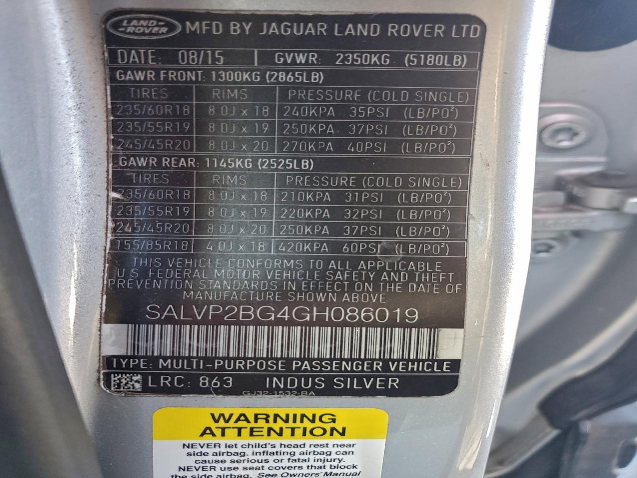 2016 Land Rover Range Rover Evoque Se - zdjęcie 14